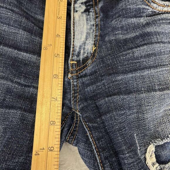 American Eagle Jeans Women 0 Jegging Super Stretch Distressed Dark Grunge Ripped - Picture 11 of 11